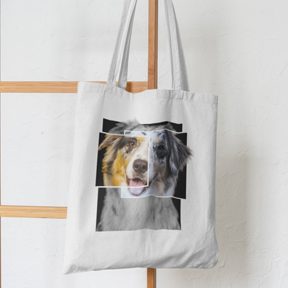 Australian Shepherd Abstract Art Dog Lover Tote Shoulder Bag Vegan Tote