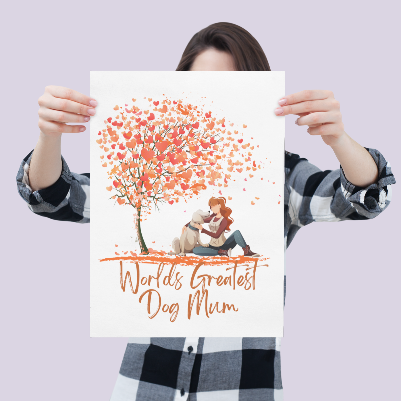 World's Greatest Dog Mum Love Heart Tree Dog Lover A3 Poster