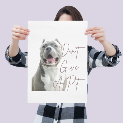 Don't Give A Pit Bull Terrier Dog Lover A3 Poster