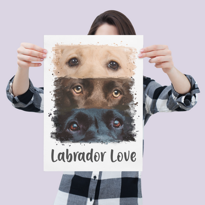 Labrador Love Lab Eyes Painting Dog Lover A3 Poster