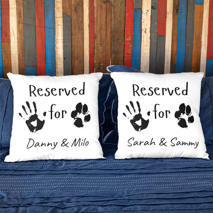 Personalised Reserved For Dog Lover Custom Dog Owner Name Paw Print Throw Pillow