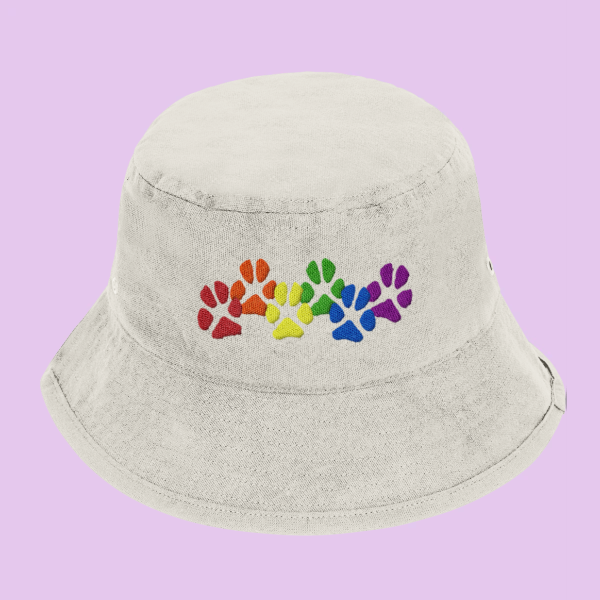 Rainbow Paw Prints Dog Lover Bucket Hat