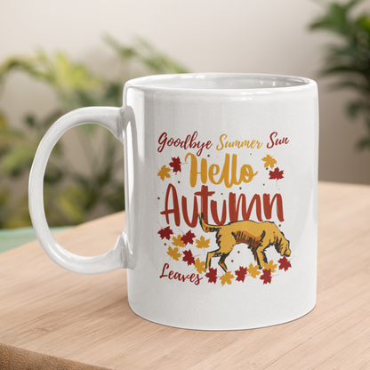 Autumn Leaves Coffee Mug Dog Lover Mug Autumn Dog Owner Gift