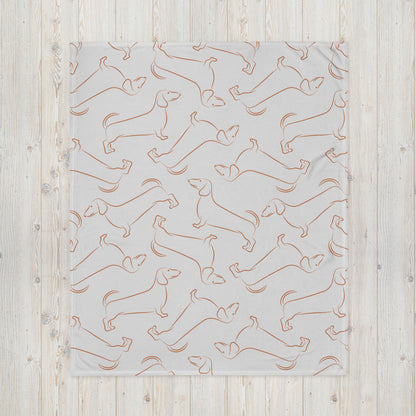 Dachshund Pattern Dog Lover Throw Blanket