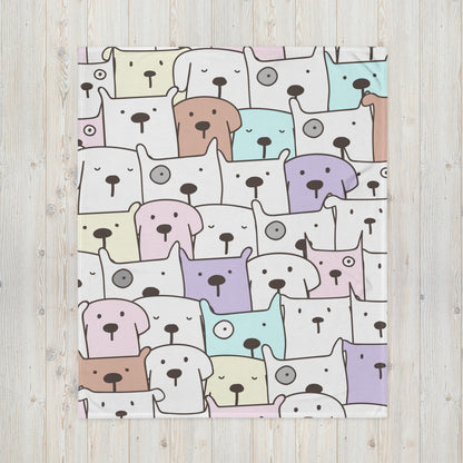 Dog Faces Dog Lover Throw Blanket