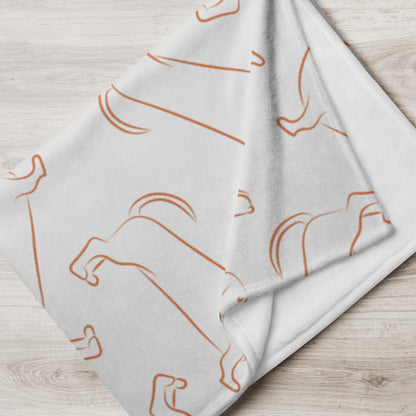 Dachshund Pattern Dog Lover Throw Blanket