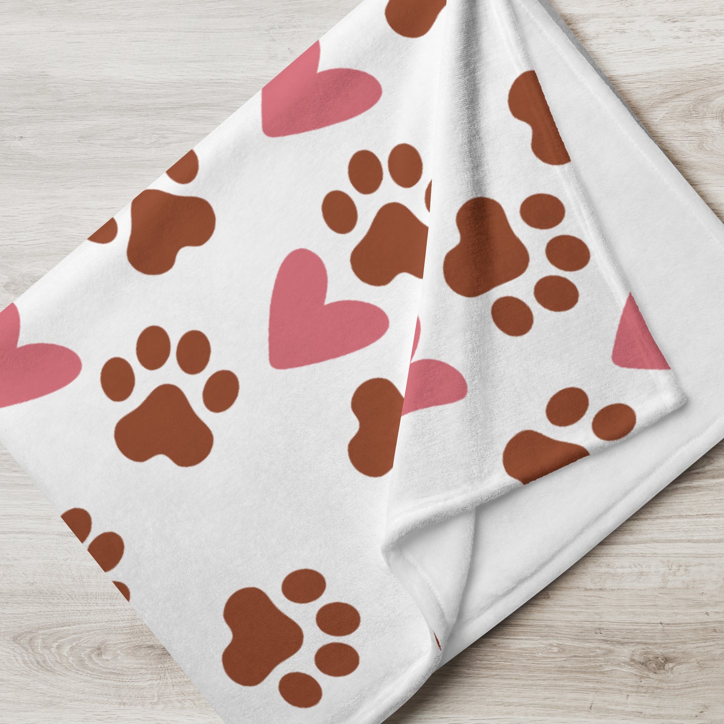 Pawprint Love Heart Dog Lover Throw Blanket