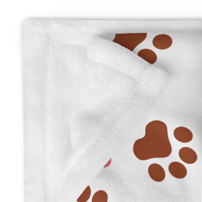 Pawprint Love Heart Dog Lover Throw Blanket