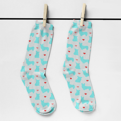 Corgi Love Pattern Dog Lover Tube Socks